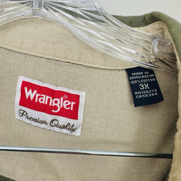 Wrangler Green Long Sleeve Button Up Shirt Men’s Size 3X - Picture 2 of 6
